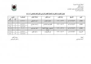 Schedule of the Exams for the Practical Courses for the First Semester of the Academic Year 1442 A.H.